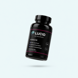 LUCID Focus 60-capsule bottle on a mint background
